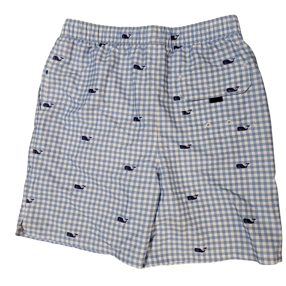 Vineyard Vines Blue Gingham Whale Shorts